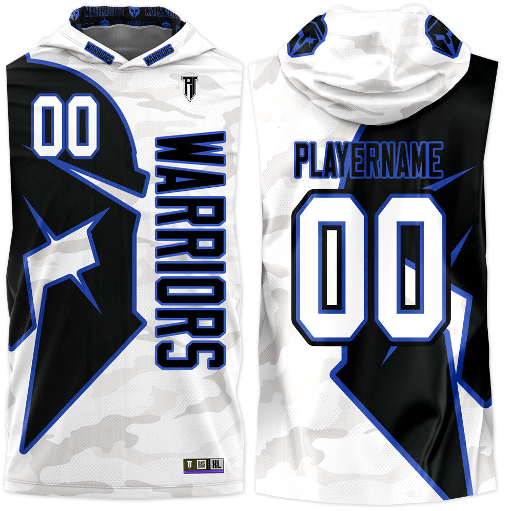 HOODHOOD ♥ HD Football collar jersey T-shirts/追跡付 P.T.1 WARRIORS HOODED COMPRESSION 7V7 CUSTOM FLAG FOOTBALL