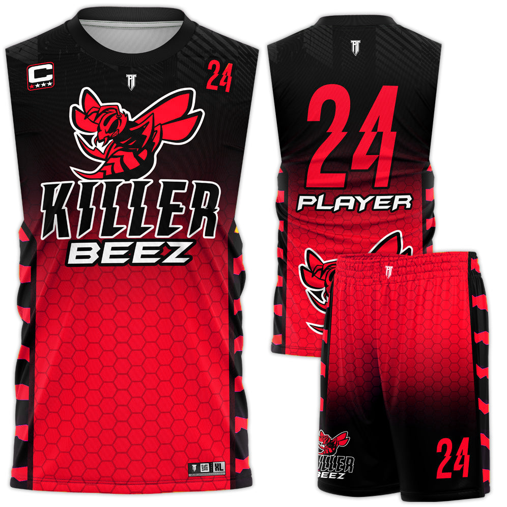 P.T.1  KILLER BEEZ DRI-FIT 7V7 CUSTOM FLAG FOOTBALL UNIFORMS