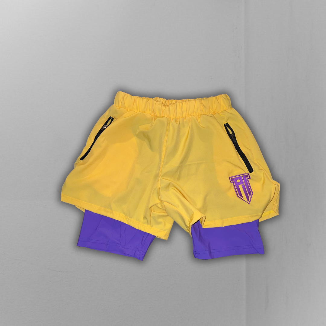 2-in-1 Bumble Bee and Purple Amethyst Flex Shorts