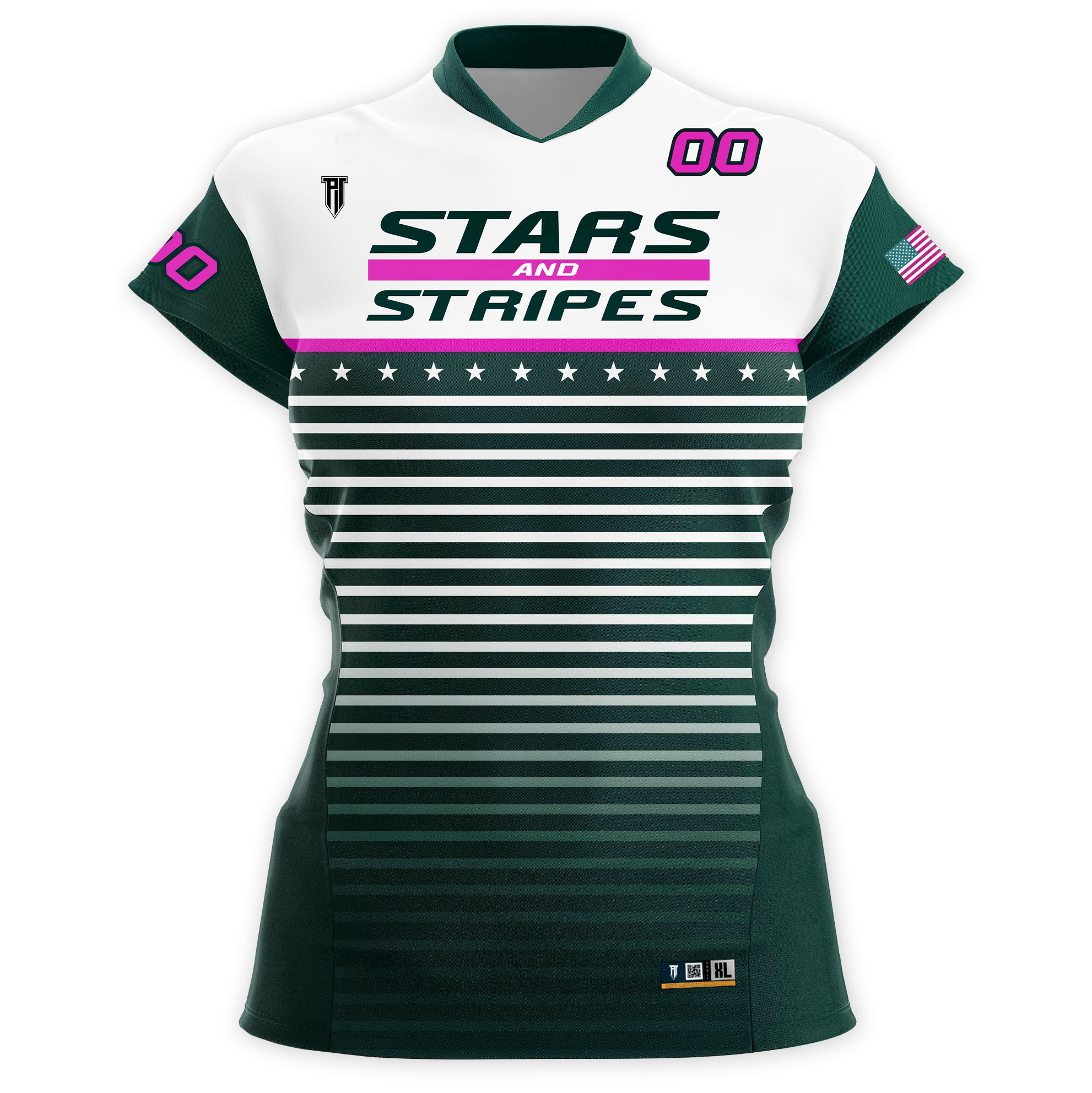 P.T.1 STARS AND STRIPES WOMANS VOLLEYBALL JERSEY