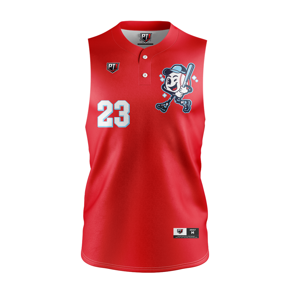 Sleeveless 2-Button Baseball Jersey