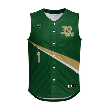 Sleeveless Button-Down Baseball Jersey