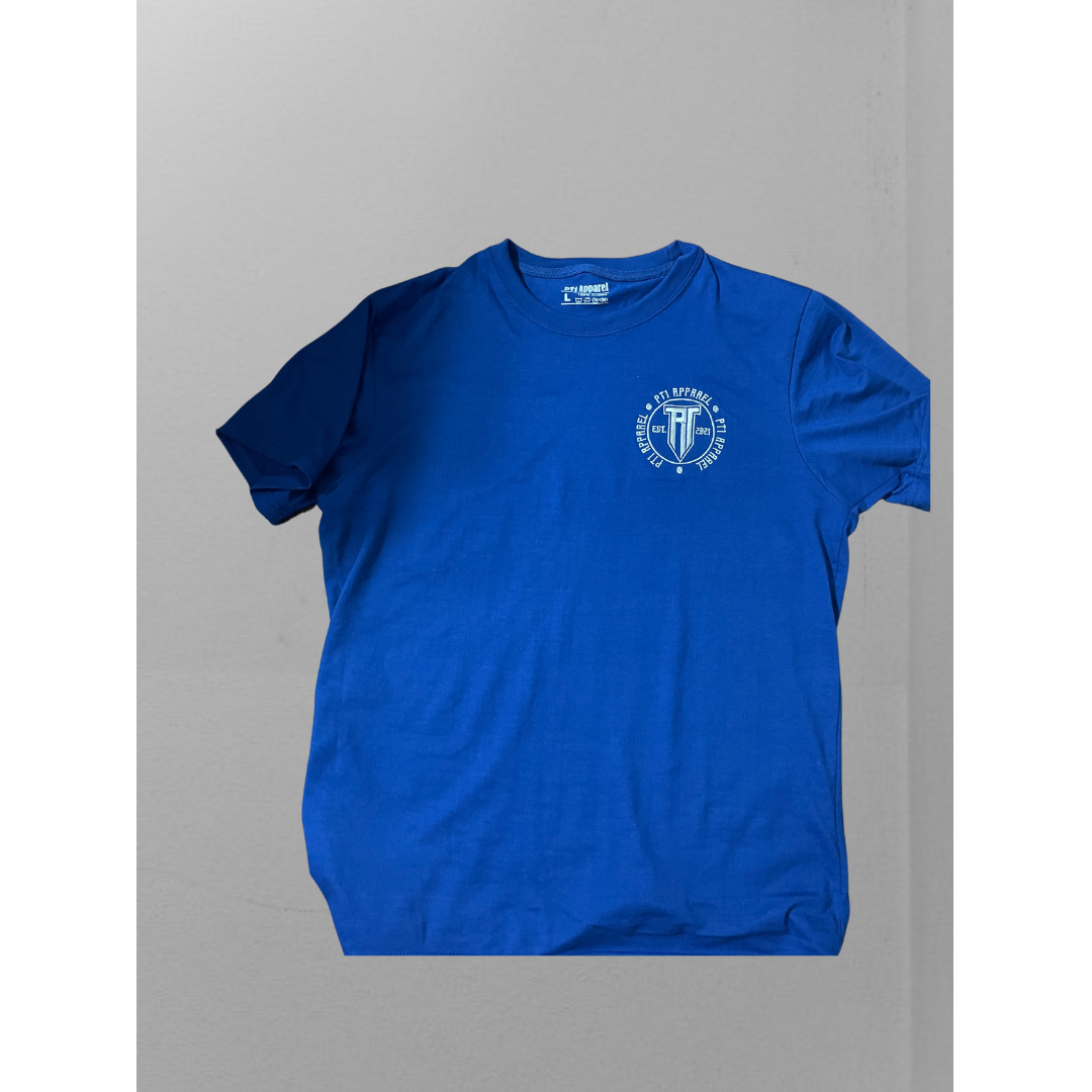 Blue Embroidered Logo Short Sleeve T-Shirt