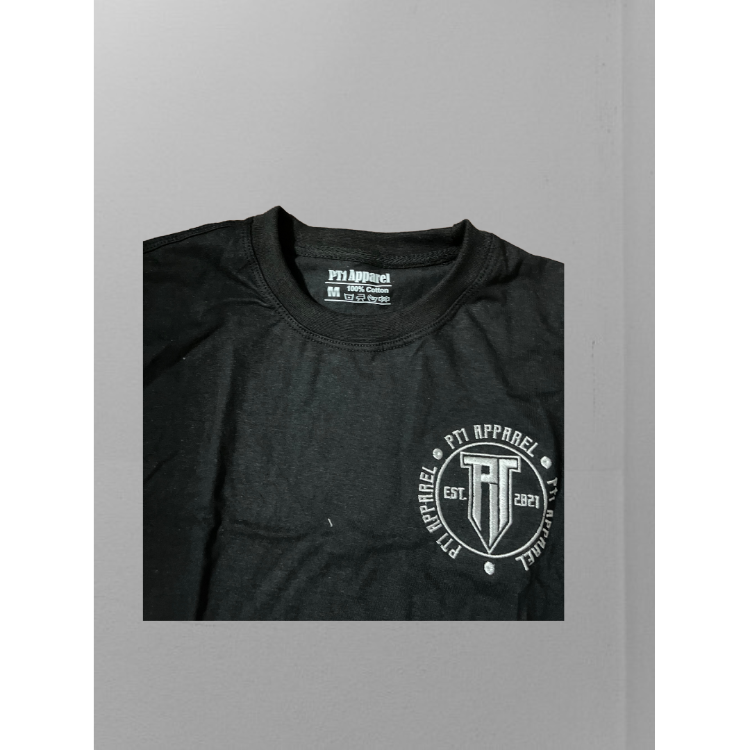 Black Embroidered Logo Short Sleeve T-Shirt